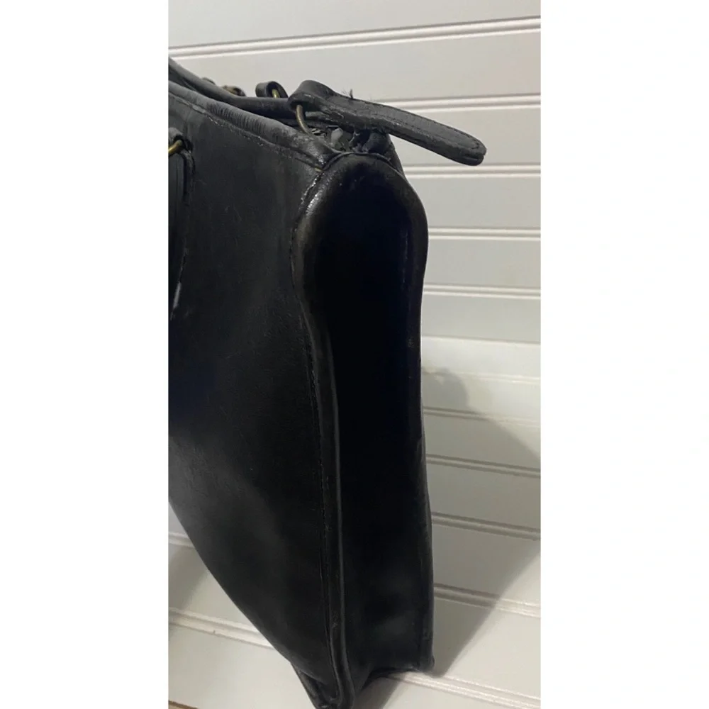 Coach Vintage Bonnie Cashin Black Slim XL Briefcase Shoulder Bag NYC 17 x 10